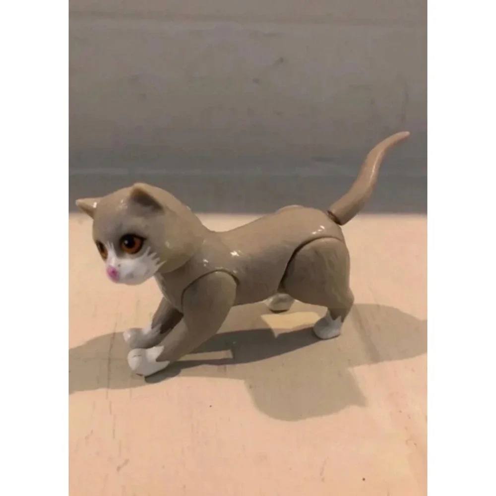 Vintage 1995 Mattel Barbie Gray Cat Kitty Pet Posable Bobble Head Play Toy Pet